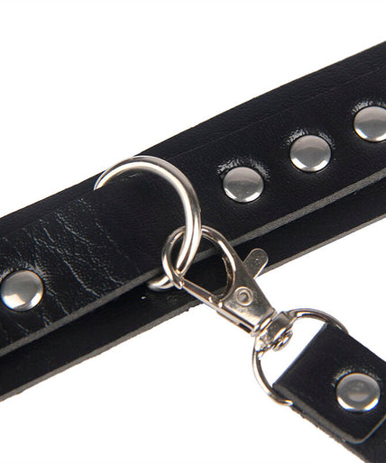 SUBBLIME - 953690 HANDCUFFS WITH BONDAGE BELT BLACK ONE SIZE