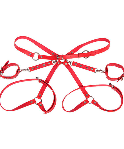 Subblime – 953706 Handboeien met Bondage Riem Rood One Size