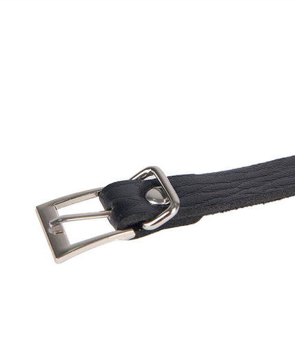 SUBBLIME - 953713 PUNK BONDAGE BELT METAL BUCKLE BLACK ONE SIZE