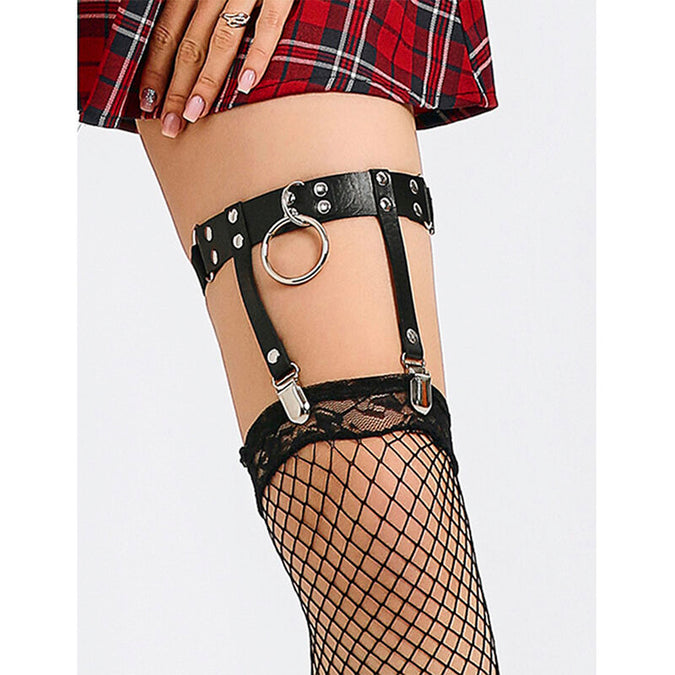 Subblime – 953744 Adjustable Leather Punk Garter Black One Size