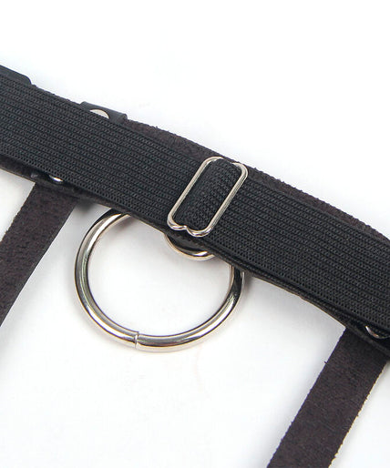 SUBBLIME - 953744 ADJUSTABLE LEATHER PUNK GARTER BLACK ONE SIZE