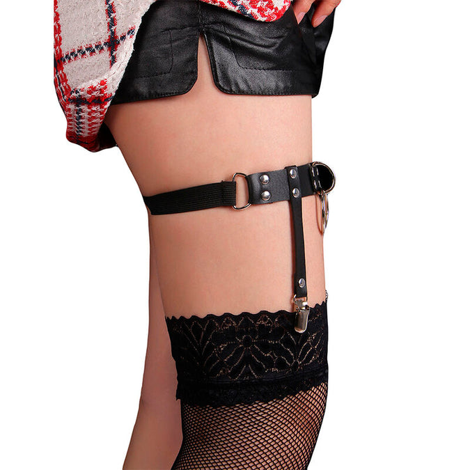 Subblime – 953744 Adjustable Leather Punk Garter Black One Size