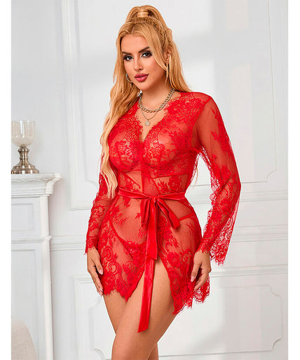 Subblime – 953782 kanten nachtjapon + string rood L/xl