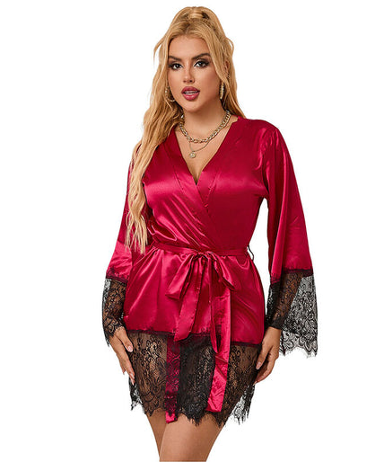 SUBBLIME - 953829 ELEGANT LACE PAJAMAS + THONG RED L/XL