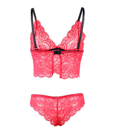 SUBBLIME - 953904 SILK AND LACE NIGHTGOWN + PANTIES RED L/XL