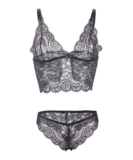 SUBBLIME - 953911 SILK AND LACE NIGHTGOWN + PANTIES BLACK S/M