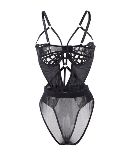 SUBBLIME - 954055 SEXY LACE BODYSUIT BLACK S/M