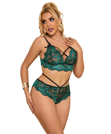 SUBBLIME - 954086 BRA + PANTIES LACE GREEN S/M