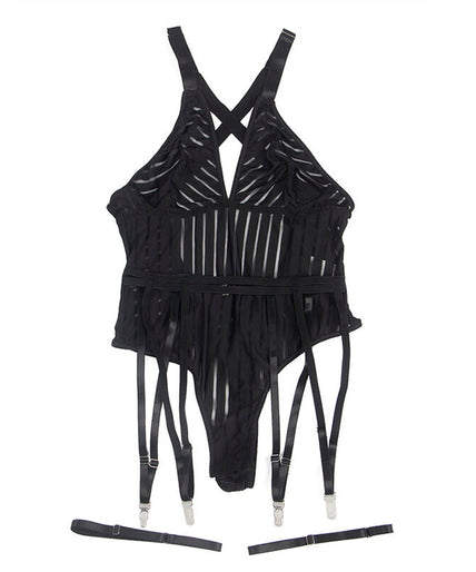 Subblime – 954154 Body met jarretelgordel Zwart L/xl