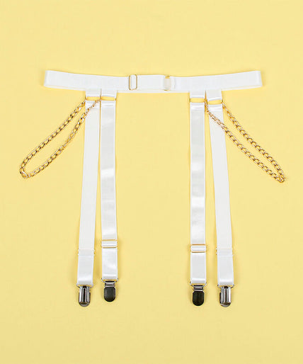 SUBBLIME - 954291 BODY WITH CHAINS + GARTER BELT WHITE L/XL
