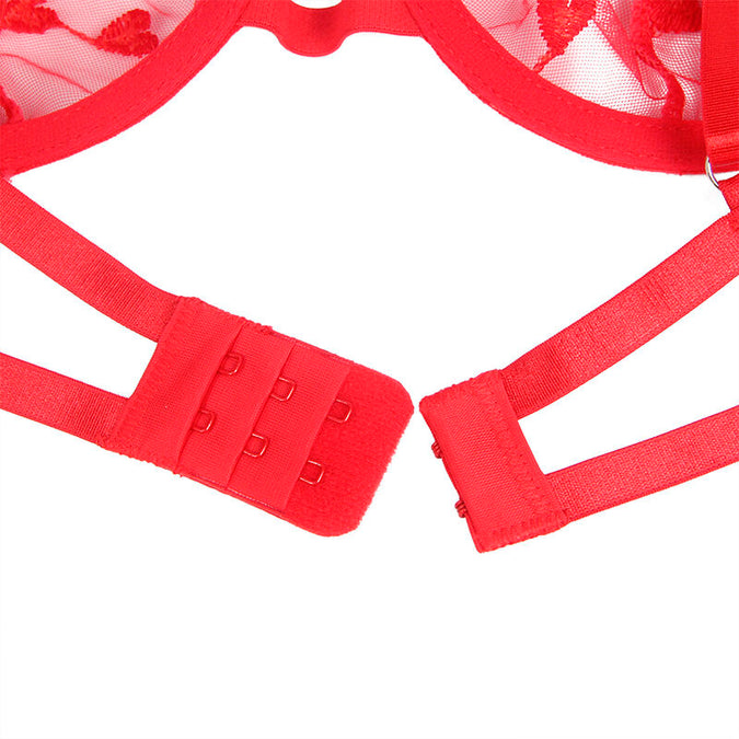 SUBBLIME - 954338 HARTJES PRINT BH + STRING + JARRETELGORDEL ROOD L/XL