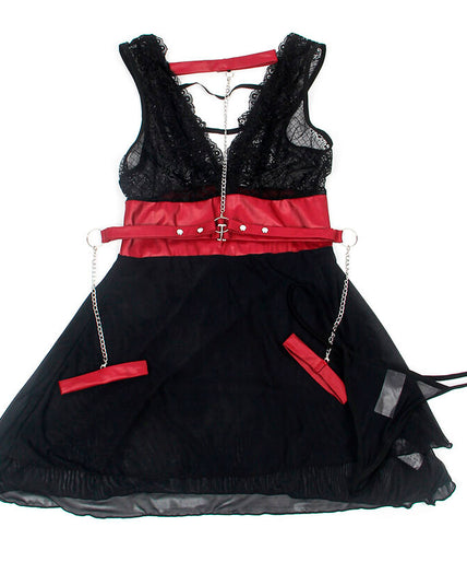 SUBBLIME - 954437 LACE BONDAGE DRESS BLACK L/XL