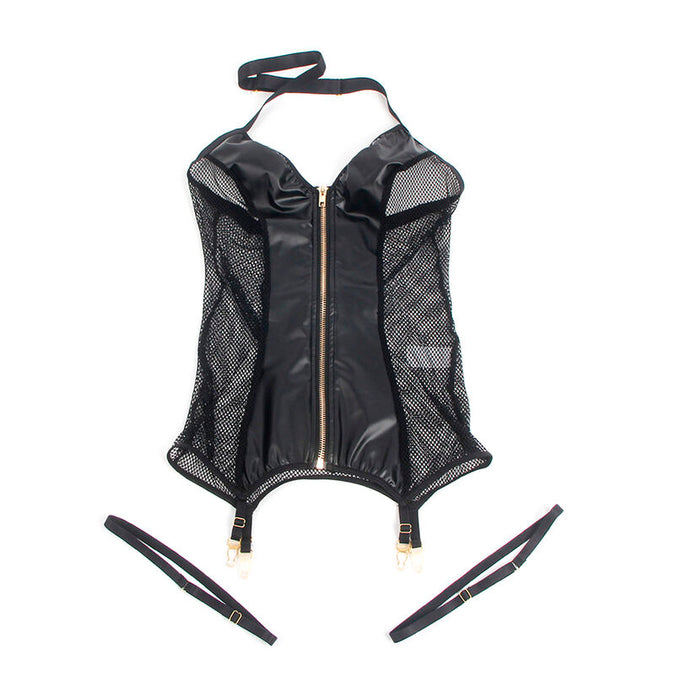 Subblime – 954451 Sexy Mesh Dress Leather Black L/xl