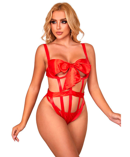 SUBBLIME - 954468 SEXY OPENWERK BODY MET STRIK ROOD S/M