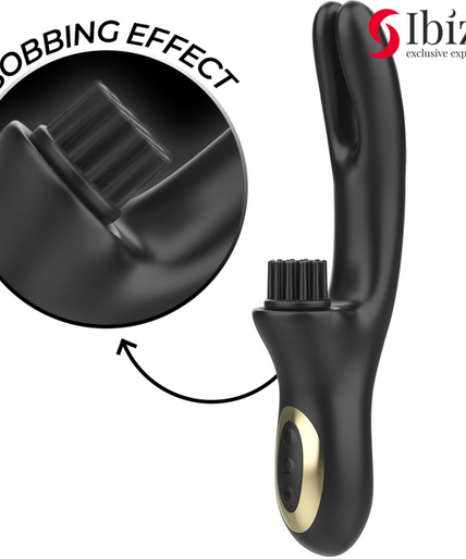 IBIZA - HI-TECH RABITT BRUSHING MULTI-CELL CLITORIAL AND DOUBLE WAVE VIBRATOR