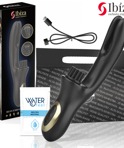 IBIZA - HI-TECH RABITT BRUSHING MULTI-CELL CLITORIAL AND DOUBLE WAVE VIBRATOR