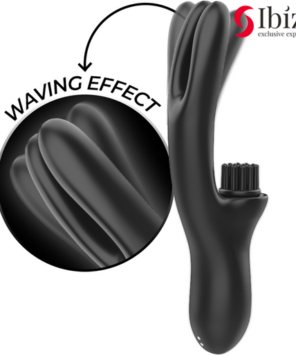 IBIZA - HI-TECH RABITT BRUSHING MULTI-CELL CLITORIAL AND DOUBLE WAVE VIBRATOR