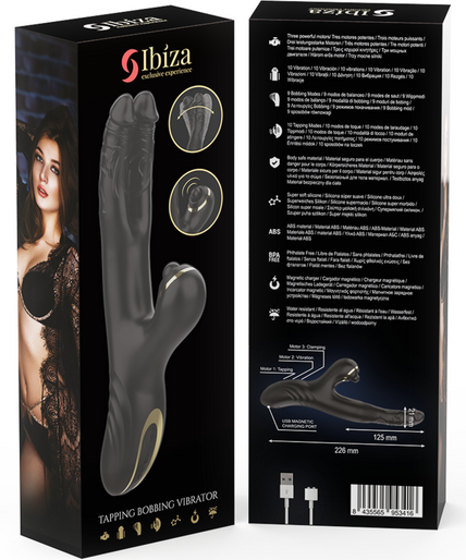 IBIZA - TWO DRAGONS DOUBLE VIBRATOR BLACK