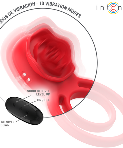 INTENSE - GAIL STIMULATOR ROSE 10 VIBRATIONS RED REMOTE CONTROL