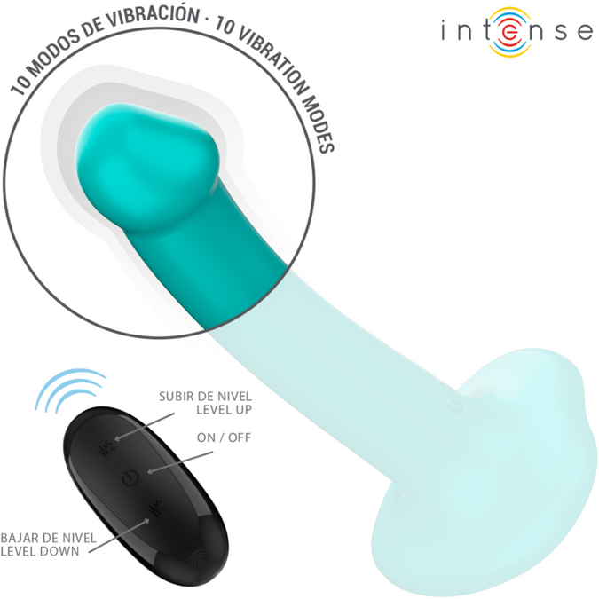 INTENSE - KATIE VIBRATOR MET ZUIGNAP 10 TRILLINGEN BLAUW AFSTANDSBEDIENING