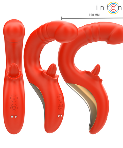 INTENSE - PAULINA VIBRATOR AND STIMULATOR IN U SHAPE RED