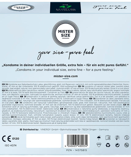 MISTER SIZE - CONDOMS SIZE XS 47 MM (36 UNITS)