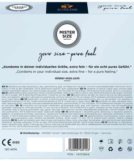 MISTER SIZE - CONDOM SIZE L 57 MM (36 UNITS)