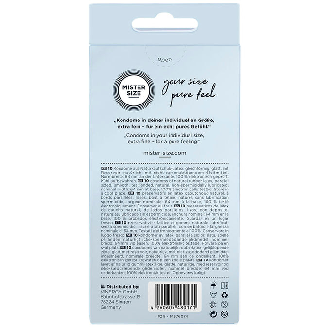 Mister Size – Condoms Size XXL 64 Mm (10 Units)