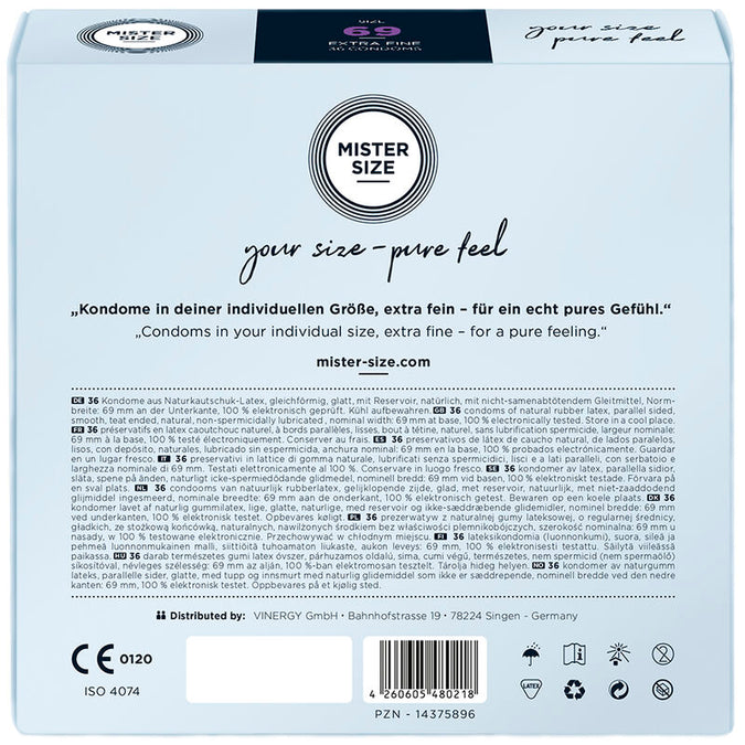 MISTER SIZE - CONDOMS MAAT XXXL 69 MM (36 STUKS)