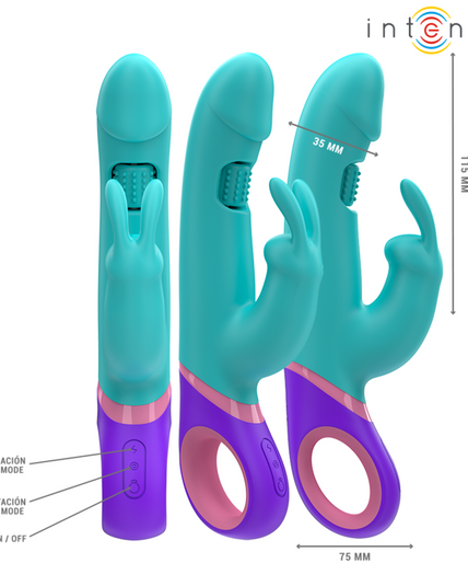 INTENSE - MONICA RABBIT VIBRATOR WITH ROTATING G-SPOT STIMULATOR BLUE