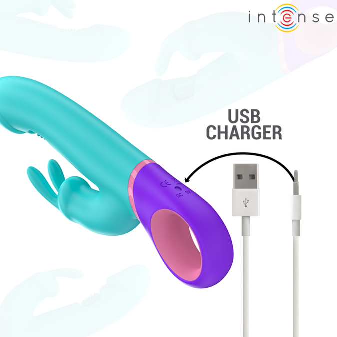 INTENSE - MONICA KONIJN VIBRATOR MET ROTERENDE G-PUNT STIMULATOR BLAUW