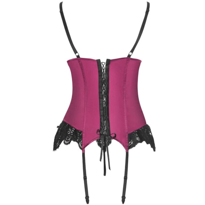 LIVCO CORSETTI FASHION - AGRAFENA CF 90436 CORSET + STRING BURGUNDY S/M