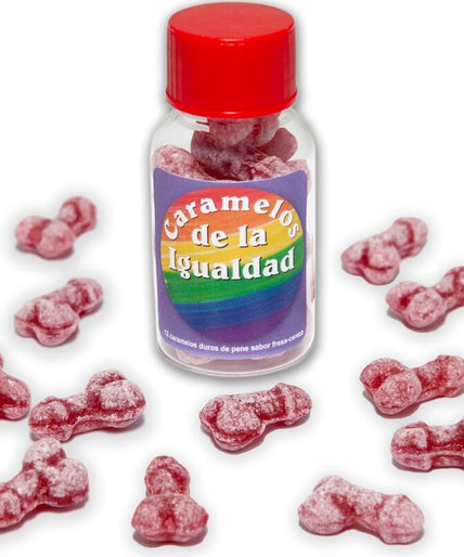 Diablo Picante – 12 Aardbei/kers Penisvormige Gelijkheids Snoepjes