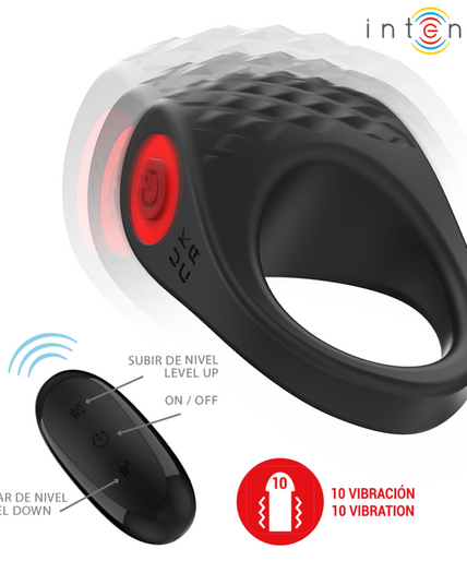 INTENSE - CLOVER VIBRATOR PENIS RING 10 VIBRATIONS BLACK