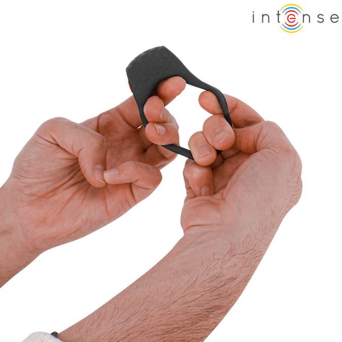 Intense – Clover Vibrator Penis Ring 10 Vibrations Black