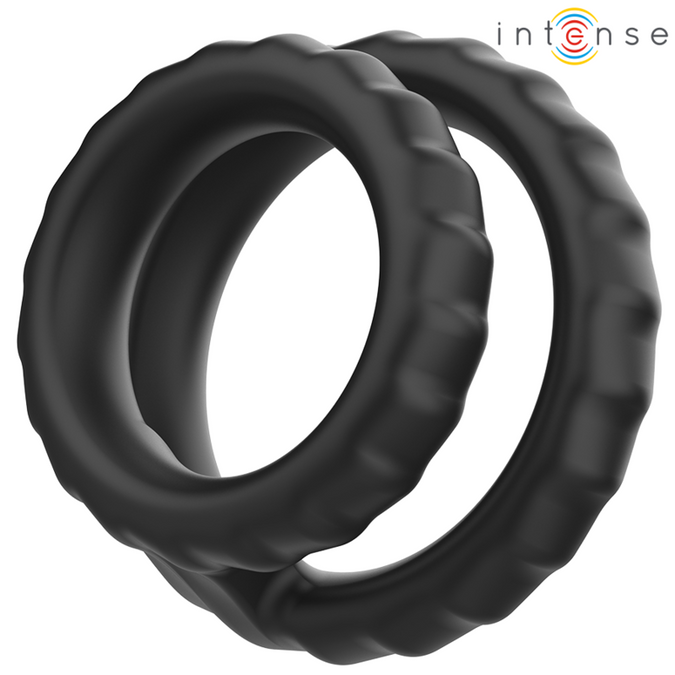 Intense – Dewey Double Silicone Penis Ring Black Model 2