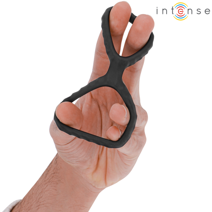 Intense – Dewey Double Silicone Penis Ring Black Model 2
