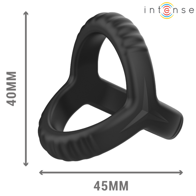 INTENSE - CARSON DUBBELE SILICONEN PENISRING ZWART MODEL 4