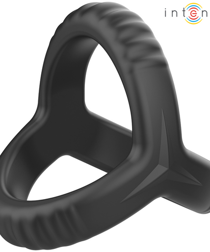 INTENSE - CARSON DOUBLE SILICONE PENIS RING BLACK MODEL 4