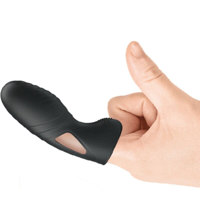 PRETTY LOVE - ALAN SILICONEN VINGER VIBRATOR ZWART