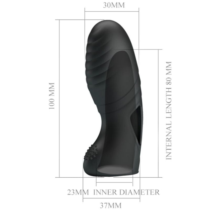 PRETTY LOVE - ALAN SILICONEN VINGER VIBRATOR ZWART