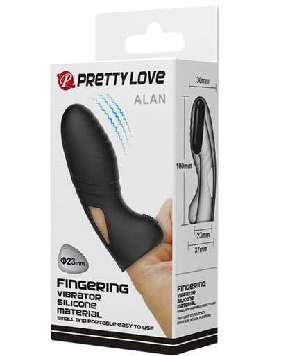 PRETTY LOVE - ALAN SILICONE FINGER VIBRATOR BLACK