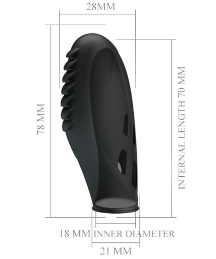 PRETTY LOVE - GILO SILICONE FINGER VIBRATOR BLACK