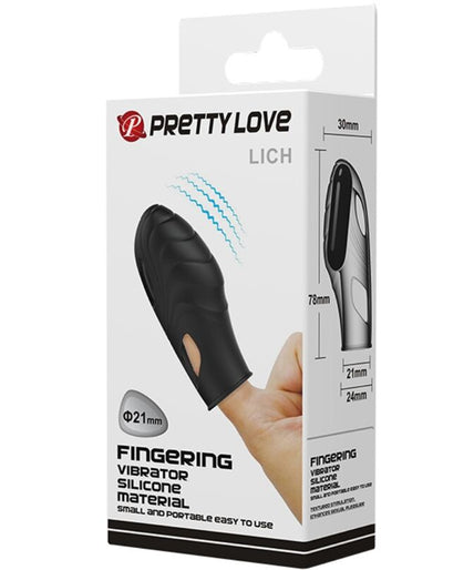 PRETTY LOVE - LICH SILICONE FINGER VIBRATOR BLACK
