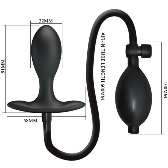 Pretty Love – Opblaasbare Anale Plug Zwart
