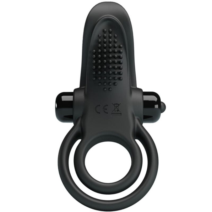 PRETTY LOVE - DUBBELE TRILLINGSRING + CLITORISSTIMULATOR 10 TRILLINGEN ZWART