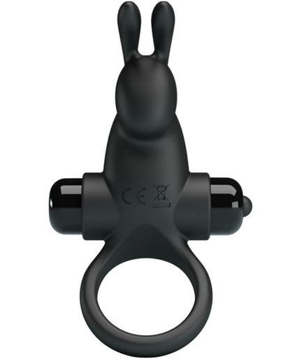 PRETTY LOVE - VIBRATING RING + RABBIT CLITORIS STIMULATOR 10 VIBRATIONS BLACK