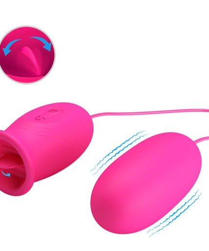 PRETTY LOVE - DAISY VIBREREND EI + CLITORISSTIMULERENDE TONG ROZE