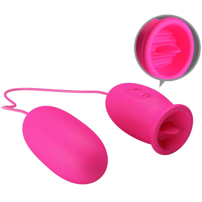 Pretty Love – Daisy Vibrating Egg + Clitoris Stimulating Tongue Pink