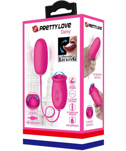 PRETTY LOVE - DAISY VIBREREND EI + CLITORISSTIMULERENDE TONG ROZE